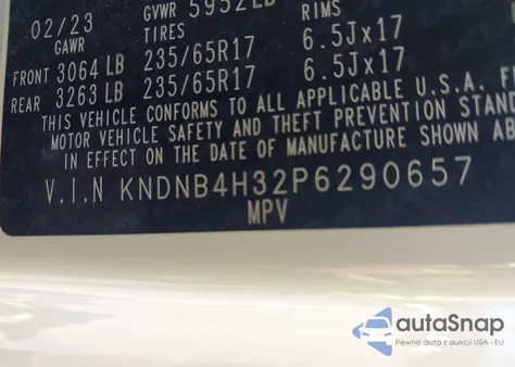 2023 Kia Carnival Mpv Lx Seat Package z USA, uszkodzony, nr VIN KNDNB4H32P6290657